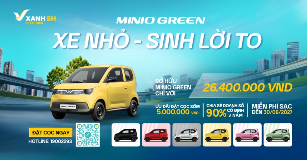Khách hàng được hưởng chính sách ưu đãi hấp dẫn khi đặt cọc thông Minio Green thông qua các kênh độc quyền của GSM