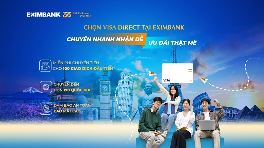 Ngoài các chính sách hỗ trợ doanh nghiệp, Eximbank còn ưu đãi dịch vụ chuyển tiền quốc tế dành cho khách hàng cá nhân Ngoài các chính sách hỗ trợ doanh nghiệp, Eximbank còn ưu đãi dịch vụ chuyển tiền quốc tế dành cho khách hàng cá nhân