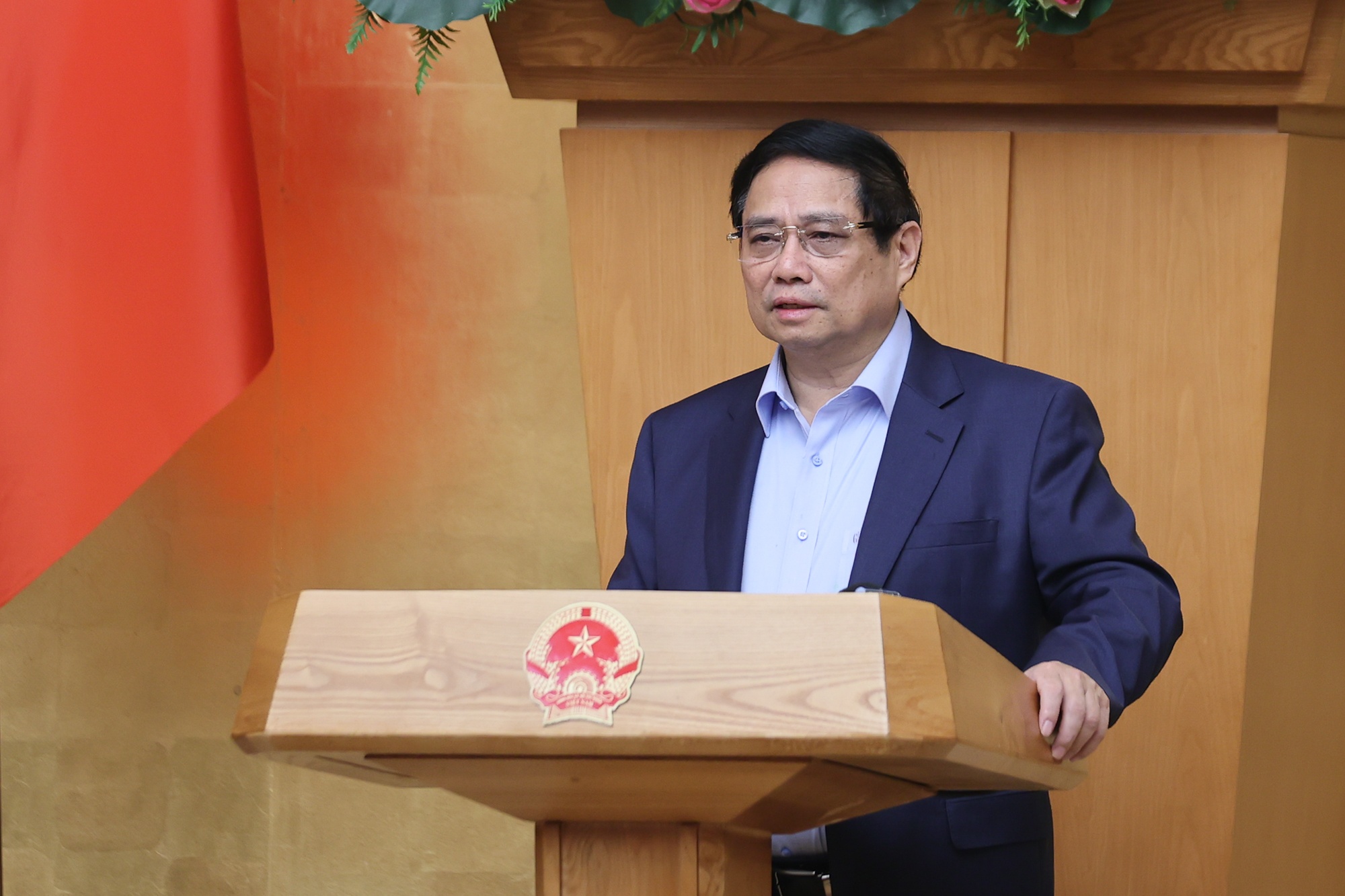 Thủ tướng Phạm Minh Chính phát biểu kết luận phiên họp Chính phủ phiên chuyên đề về xây dựng pháp luật tháng 4/2025 - Ảnh: VGP/Nhật Bắc