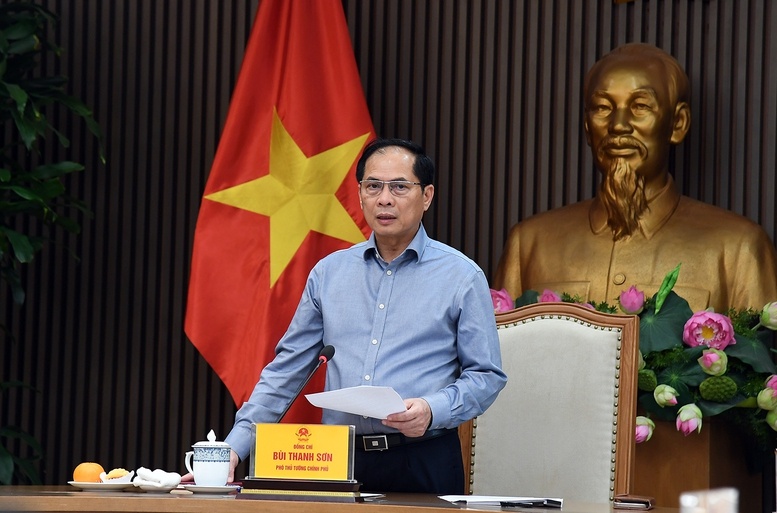 Phó Thủ tướng Bùi Thanh Sơn phát biểu tại cuộc họp của Ban Chỉ đạo quốc gia về ODA và vốn vay ưu đãi - Ảnh: VGP