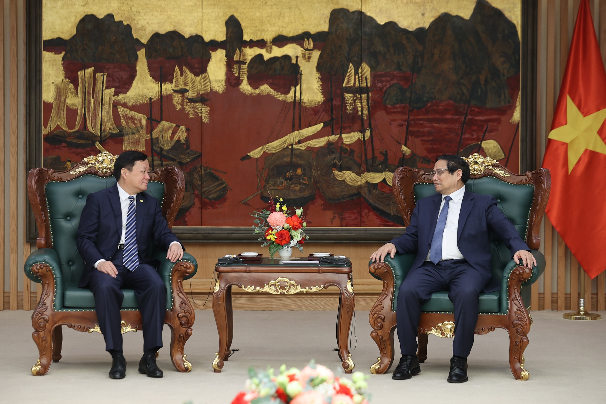 Thủ tướng đề nghị Tập đoàn COMAC hợp tác, hỗ trợ Việt Nam phát triển ngành kinh tế hàng không và khai thác, phát triển không gian vũ trụ - Ảnh: VGP/Nhật Bắc