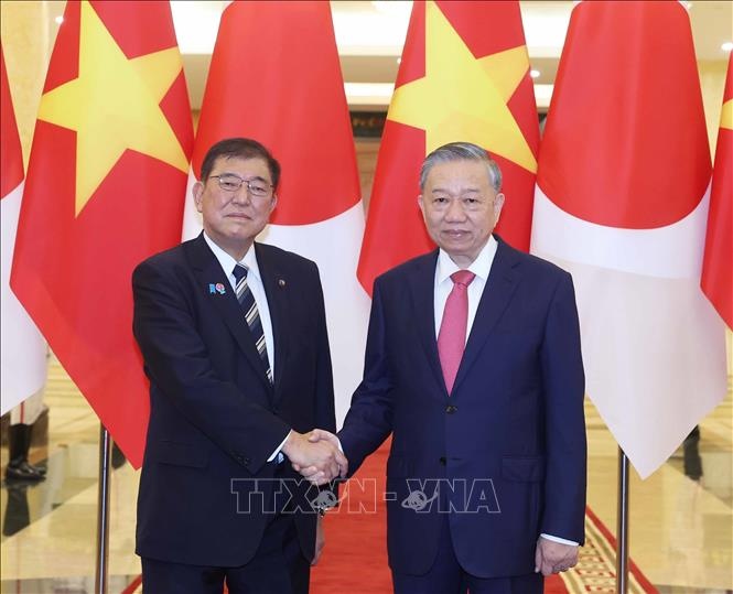 Tổng Bí thư Tô Lâm hội kiến Chủ tịch Đảng Dân chủ Tự do, Thủ tướng Nhật Bản Ishiba Shigeru - Ảnh: TTXVN