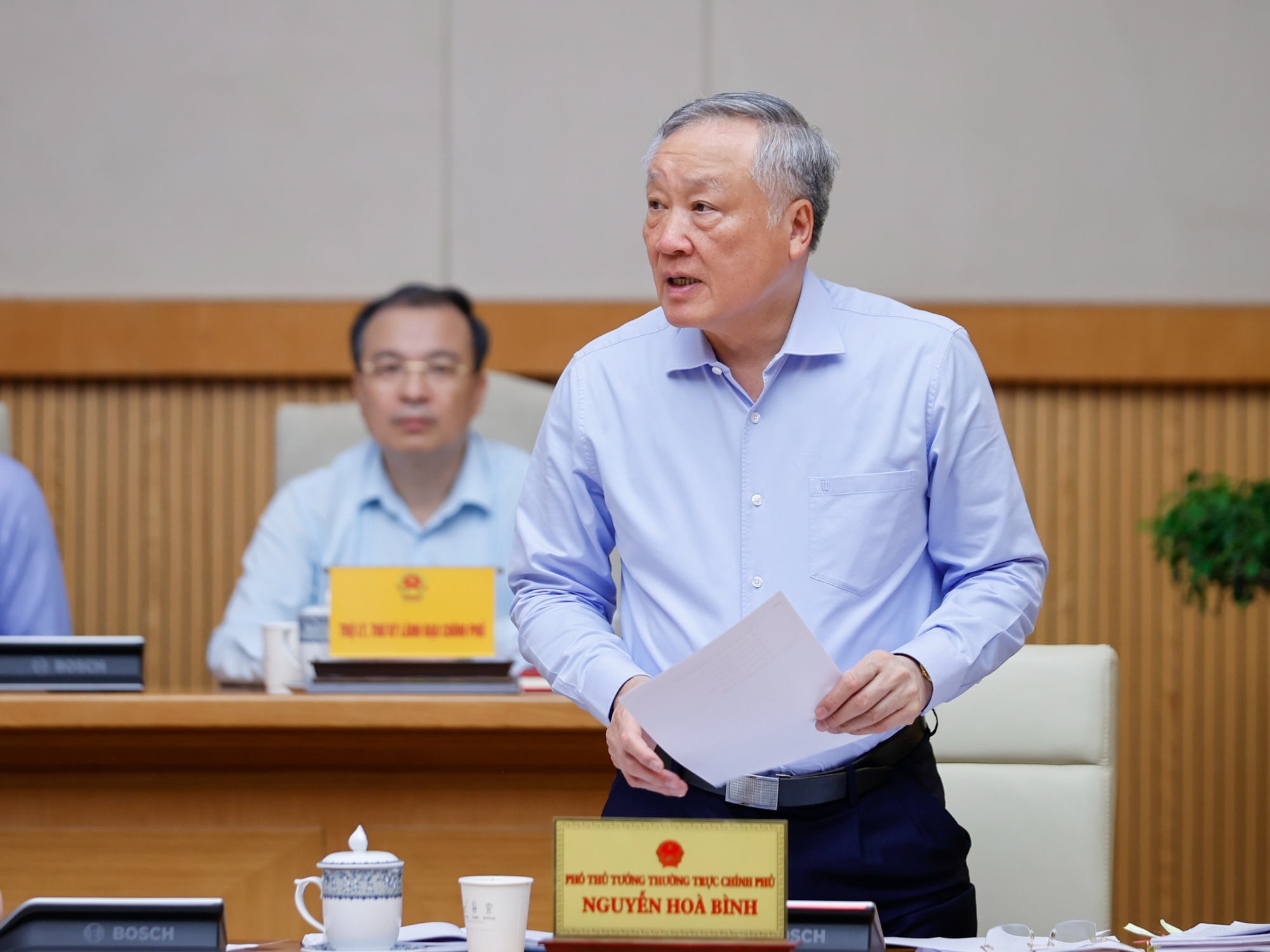 Phó Thủ tướng Thường trực Nguyễn Hòa Bình phát biểu tại Phiên họp - Ảnh: VGP/Nhật Bắc