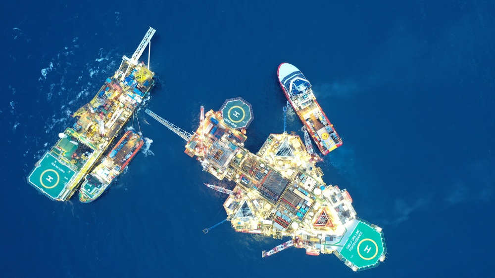 Toàn cảnh Giàn WHP-DH01, thuộc dự án phát triển mỏ Đại Hùng giai đoạn 3