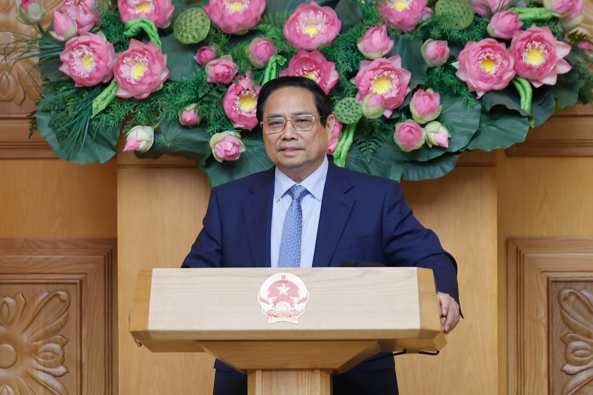 Thủ tướng nhấn mạnh, Việt Nam đã chủ động giải quyết các quan tâm của phía Hoa Kỳ và doanh nghiệp Hoa Kỳ - Ảnh: VGP/Nhật Bắc