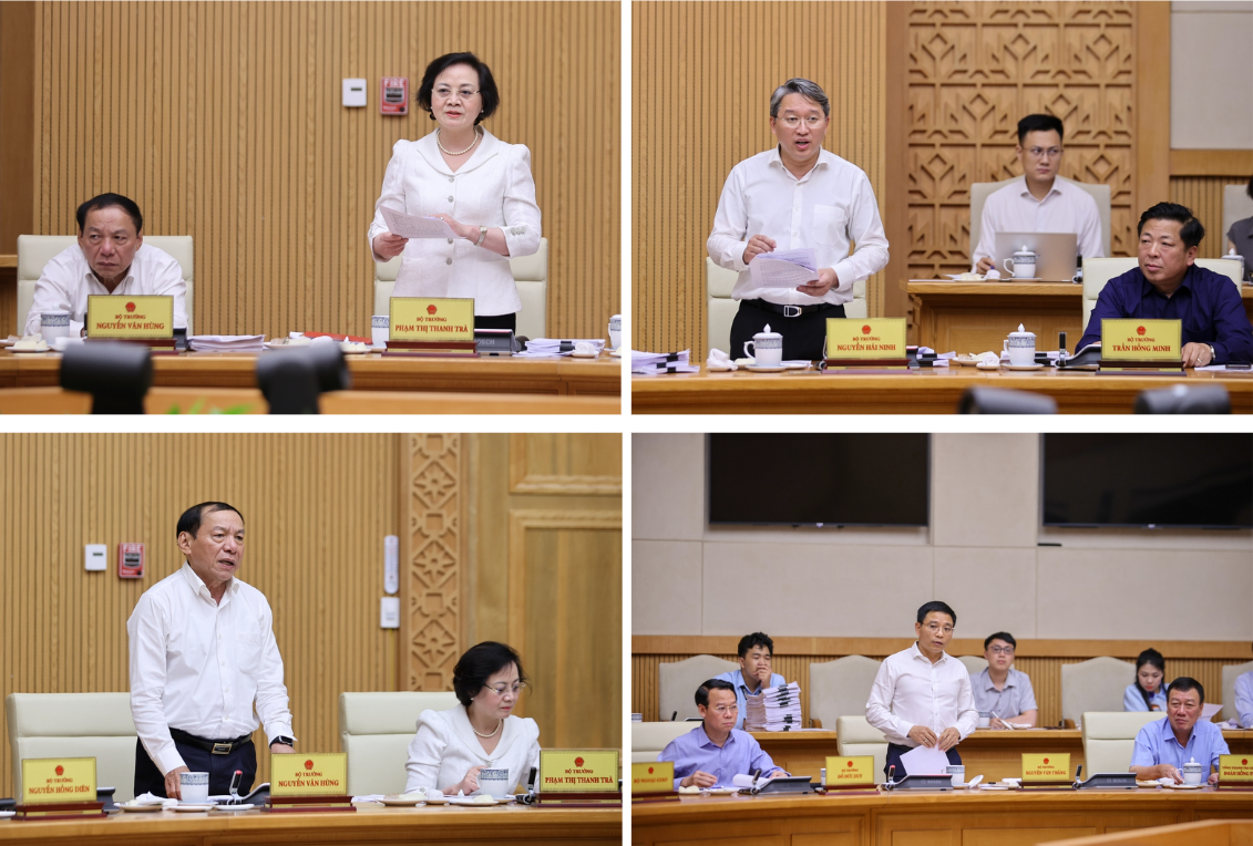 Các bộ trưởng phát biểu tại phiên họp - Ảnh: VGP/Nhật Bắc Các bộ trưởng phát biểu tại phiên họp - Ảnh: VGP/Nhật Bắc