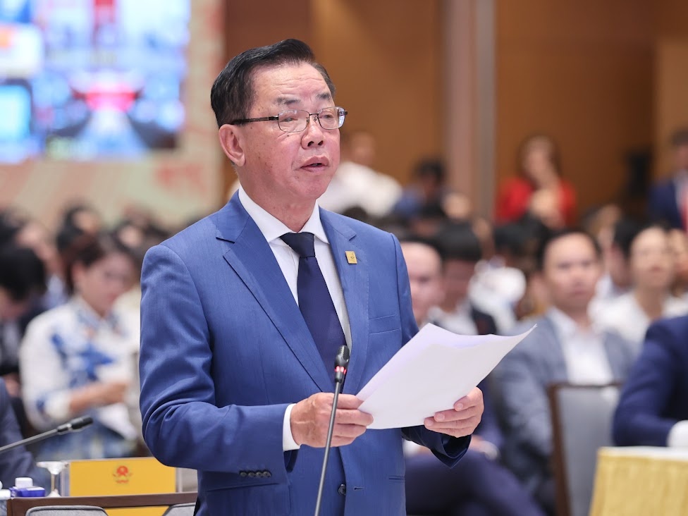 Chủ tịch Hiệp hội Thương mại giống cây trồng Việt Nam Trần Mạnh Báo mong muốn Nhà nước sớm xây dựng và ban hành cơ chế riêng cho doanh nghiệp khoa học công nghệ trong lĩnh vực nông nghiệp bao gồm đất đai, tín dụng, thuế, đào tạo - Ảnh: VGP/Nhật Bắc