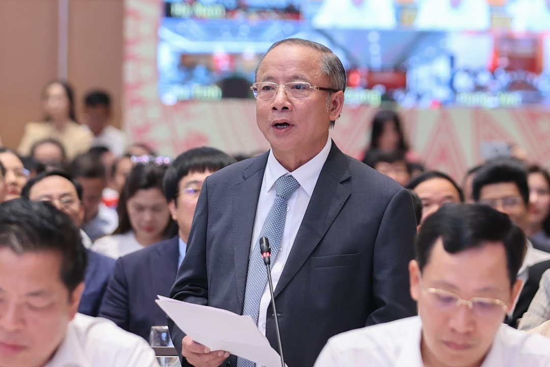 Ông Nguyễn Văn Thân, Chủ tịch Hiệp hội Doanh nghiệp nhỏ và vừa Việt Nam, nêu các kiến nghị tại Tọa đàm - Ảnh: VGP/Nhật Bắc