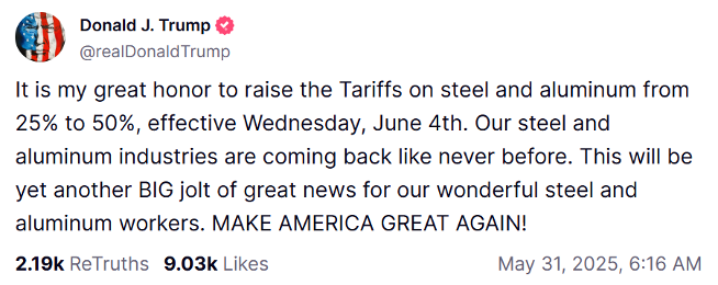 Mỹ tăng thuế thép, nhôm lên 50%: Hoa Sen không bị ảnh hưởng