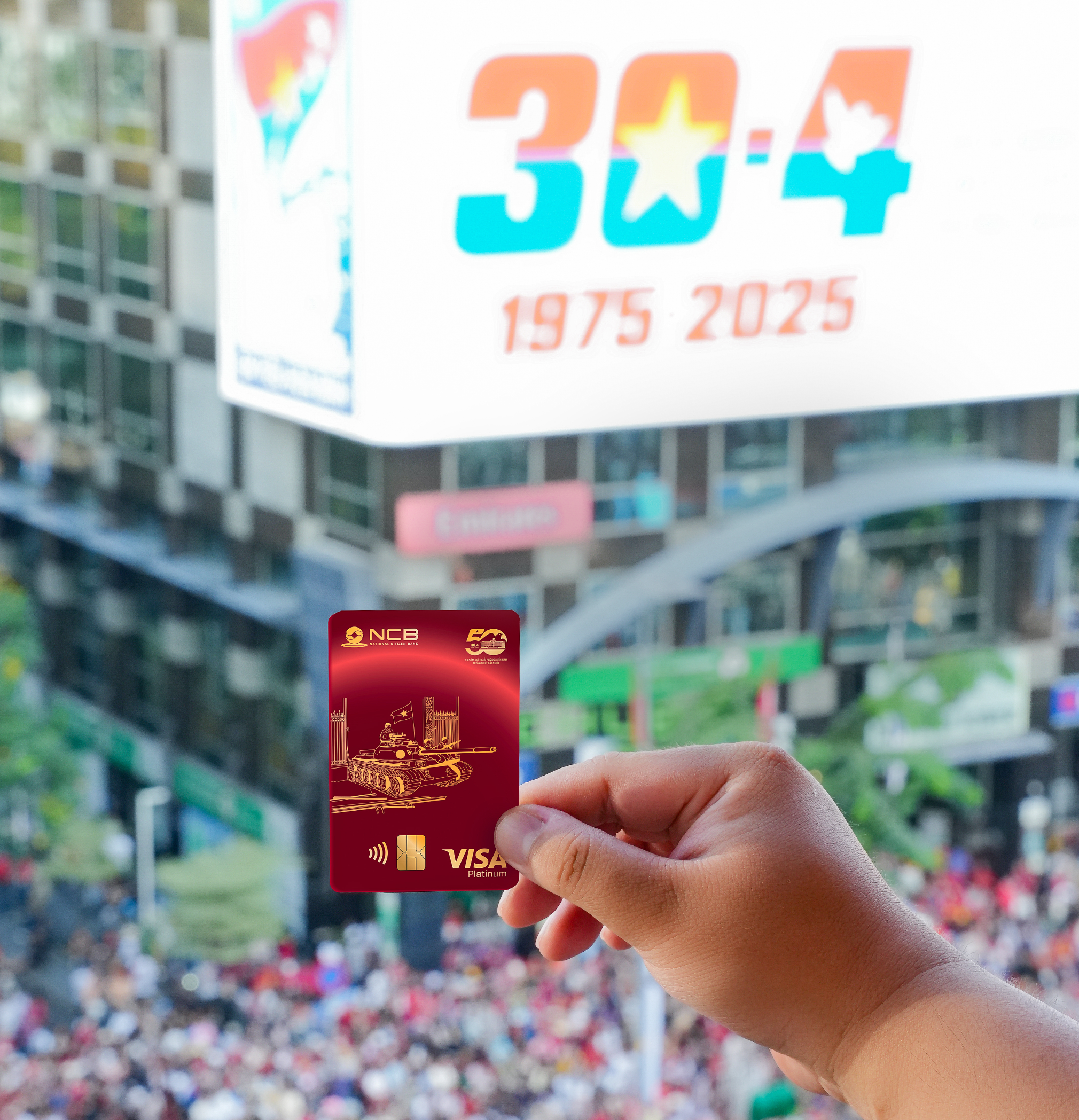 Thẻ NCB Visa Thống Nhất ra đời vào những ngày tháng ý nghĩa nhất của cả nước: chào mừng 50 năm thống nhất đất nước (30/4/1975 - 30/4/2025)