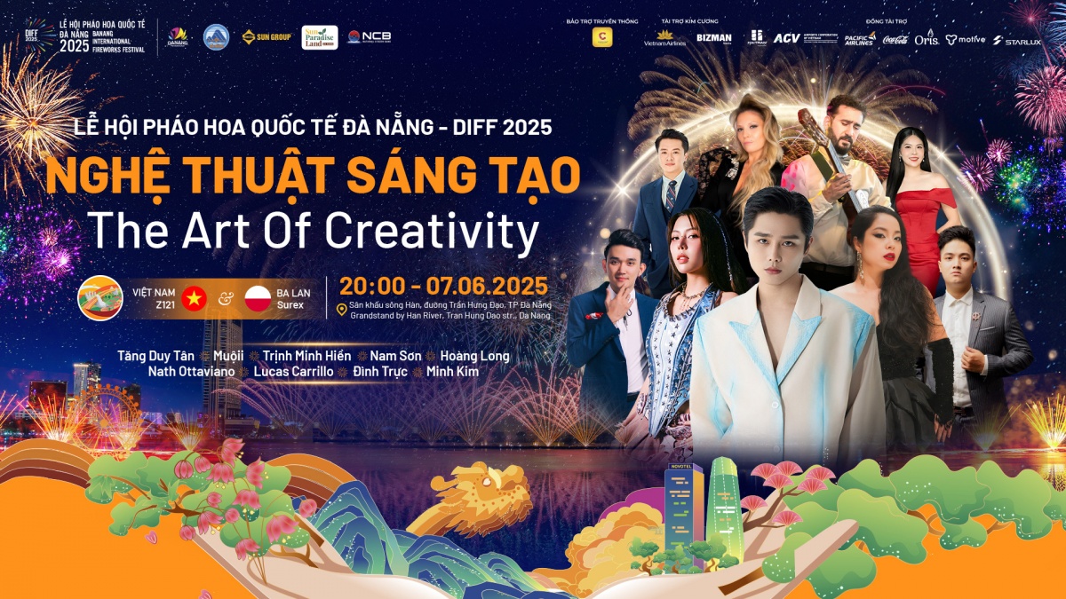 Dàn nghệ sĩ hàng đầu Việt Nam hội tụ tại Lễ hội pháo hoa quốc tế Đà Nẵng 2025