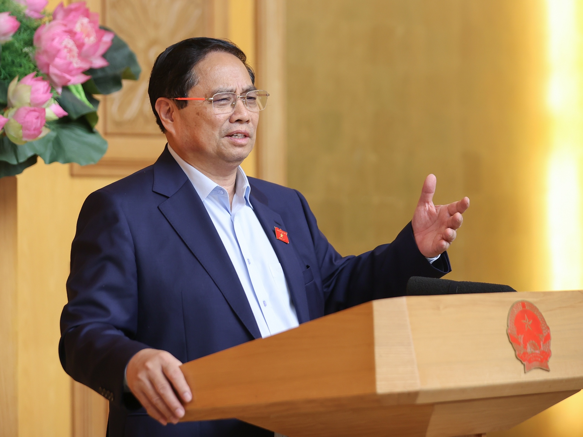 Thủ tướng cho rằng, Triển lãm phải khắc họa được quá trình bảo vệ và xây dựng đất nước trong 80 năm - Ảnh: VGP/Nhật Bắc Thủ tướng cho rằng, Triển lãm phải khắc họa được quá trình bảo vệ và xây dựng đất nước trong 80 năm - Ảnh: VGP/Nhật Bắc