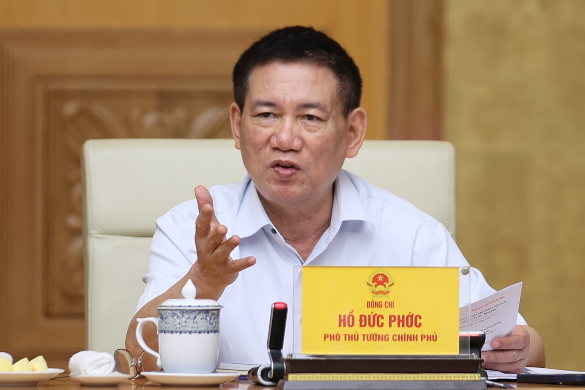 Phó Thủ tướng Hồ Đức Phớc phát biểu tại cuộc họp - Ảnh: VGP/Nhật Bắc Phó Thủ tướng Hồ Đức Phớc phát biểu tại cuộc họp - Ảnh: VGP/Nhật Bắc