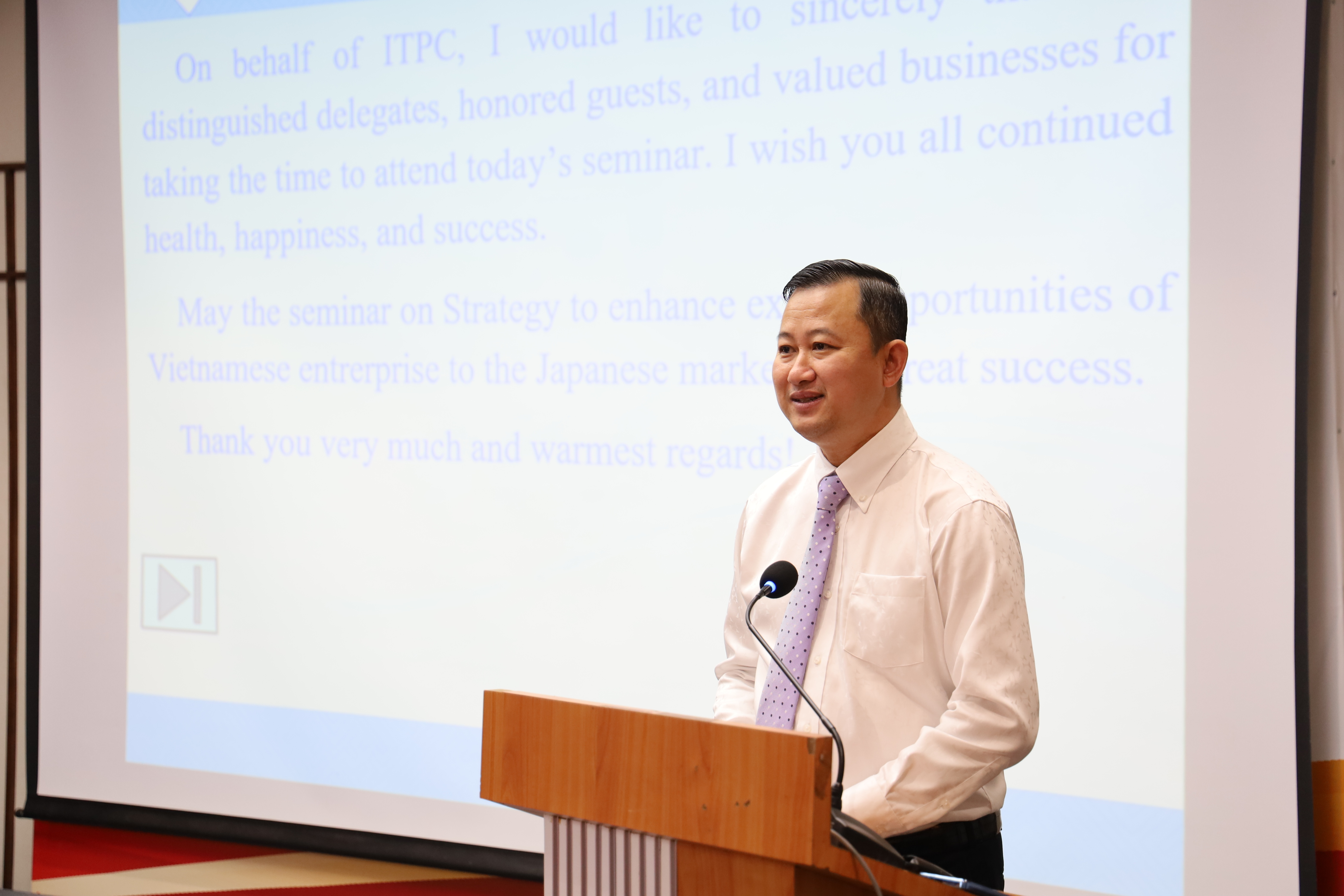 Ông Trần Phú Lữ, Giám đốc Trung tâm Xúc tiến Thương mại và Đầu tư Thành phố Hồ Chí Minh (ITPC) 