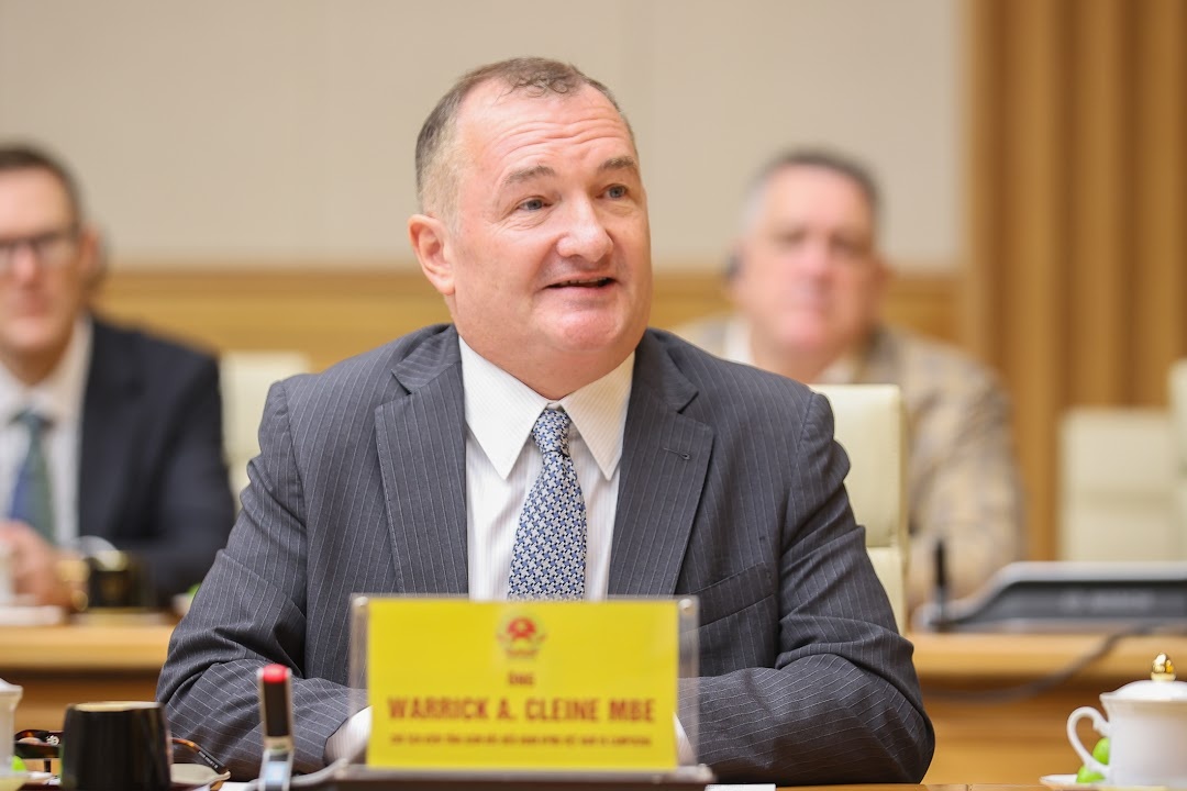 Ông Warrick A. Cleine MBE, Chủ tịch BCAC, Chủ tịch kiêm Tổng Giám đốc Điều hành của KPMG Việt Nam và Campuchia - Ảnh: VGP/Nhật Bắc Ông Warrick A. Cleine MBE, Chủ tịch BCAC, Chủ tịch kiêm Tổng Giám đốc Điều hành của KPMG Việt Nam và Campuchia - Ảnh: VGP/Nhật Bắc