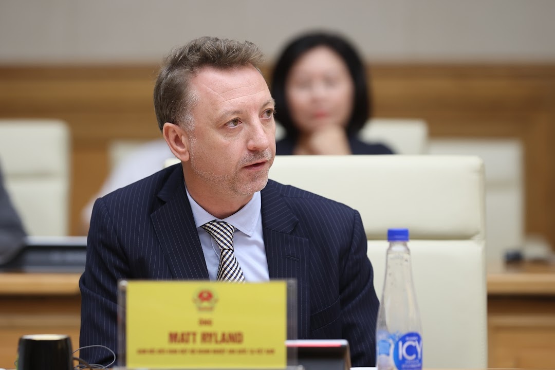 Ông Matt Ryland, Giám đốc điều hành Hiệp hội Doanh nghiệp Anh quốc (BritCham) tại Việt Nam - Ảnh: VGP/Nhật Bắc Ông Matt Ryland, Giám đốc điều hành Hiệp hội Doanh nghiệp Anh quốc (BritCham) tại Việt Nam - Ảnh: VGP/Nhật Bắc