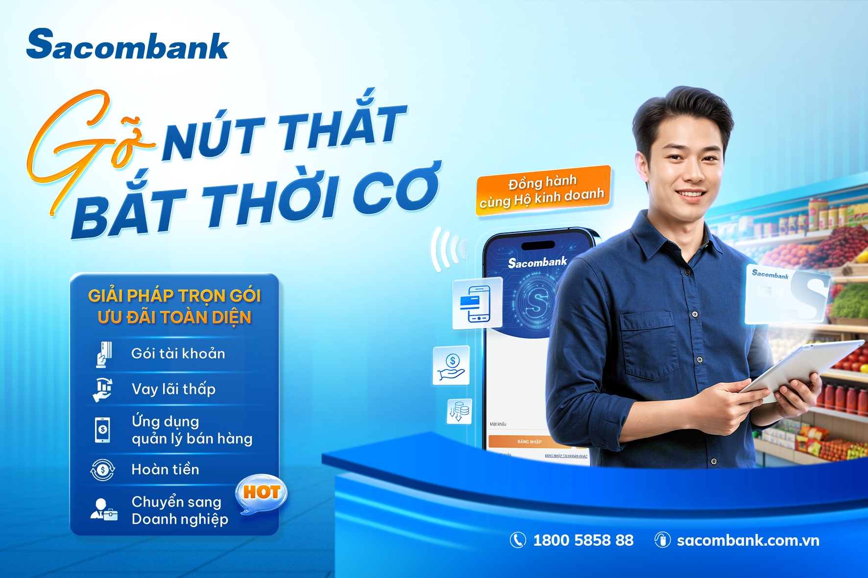 Hộ kinh doanh chuyển mình theo quy định mới với bộ giải pháp trọn gói từ Sacombank Hộ kinh doanh chuyển mình theo quy định mới với bộ giải pháp trọn gói từ Sacombank