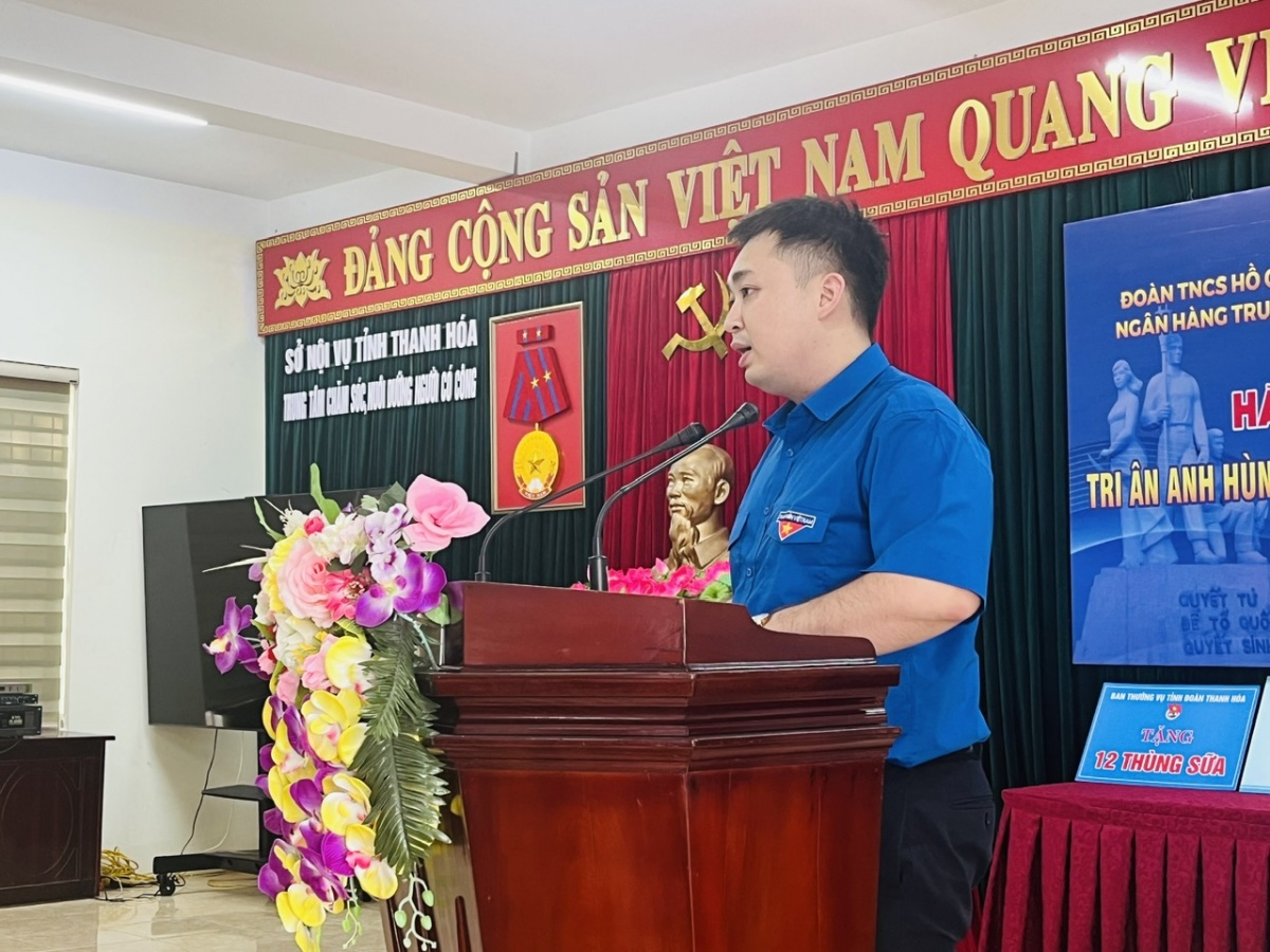 Đồng chí Đào Minh Thắng - Uỷ viên Ban Chấp hành Đảng bộ, Bí thư Đoàn Thanh niên NHTW phát biểu tại Chương trình Đồng chí Đào Minh Thắng - Uỷ viên Ban Chấp hành Đảng bộ, Bí thư Đoàn Thanh niên NHTW phát biểu tại Chương trình