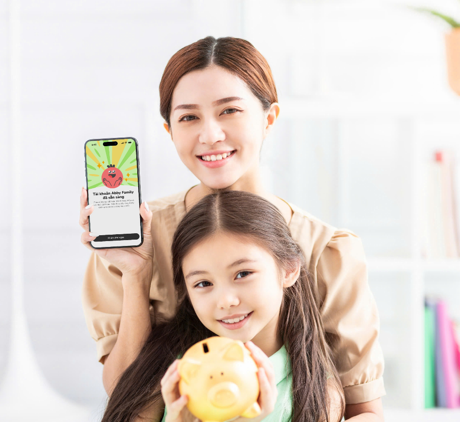 Các bậc cha mẹ có thể mở tài khoản online và đồng hành cùng con cái trong việc rèn luyện kỹ năng tự quản lý chi tiêu với giải pháp ABBY Family được tích hợp trên ứng dụng ABBANK Các bậc cha mẹ có thể mở tài khoản online và đồng hành cùng con cái trong việc rèn luyện kỹ năng tự quản lý chi tiêu với giải pháp ABBY Family được tích hợp trên ứng dụng ABBANK