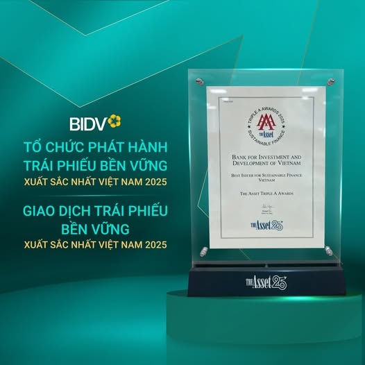 BIDV nhận các giải thưởng uy tín về phát triển bền vững 