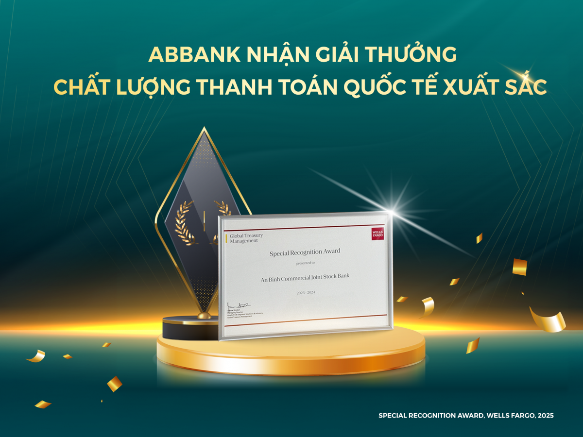 ABBANK nhận giải thưởng “Chất lượng Thanh toán Quốc tế Xuất sắc”