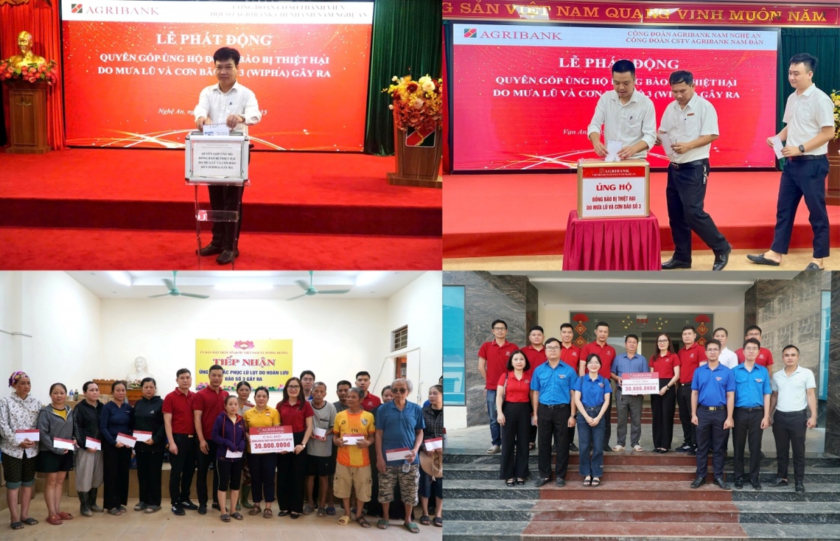 Agribank đồng hành cùng chính quyền và nhân dân các địa phương khắc phục thiệt hại do bão Wipha