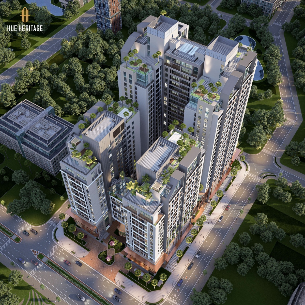 Dự án Hue Heritage với 669 căn hộ cao cấp là điểm nhấn kiến trúc hiện đại giữa không gian đô thị lịch sử, thể hiện sự hòa quyện tinh tế giữa phát triển bền vững và di sản cố đô Huế.