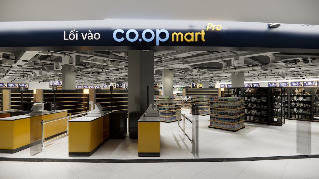 Không gian siêu thị Co.op Mart Pro tại Vincom Mega Mall Royal Island Không gian siêu thị Co.op Mart Pro tại Vincom Mega Mall Royal Island