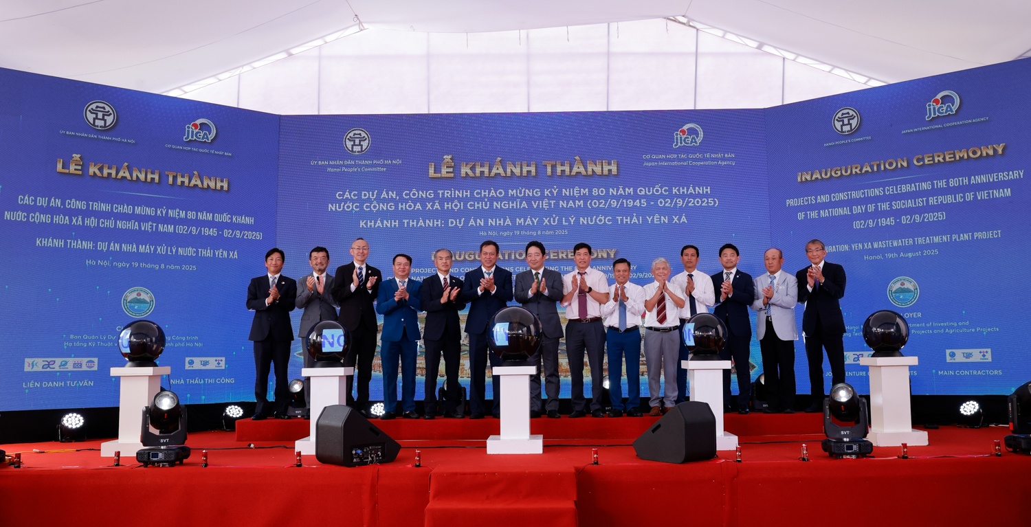 Khánh thành Nhà máy xử lý nước thải Yên Xá Khánh thành Nhà máy xử lý nước thải Yên Xá