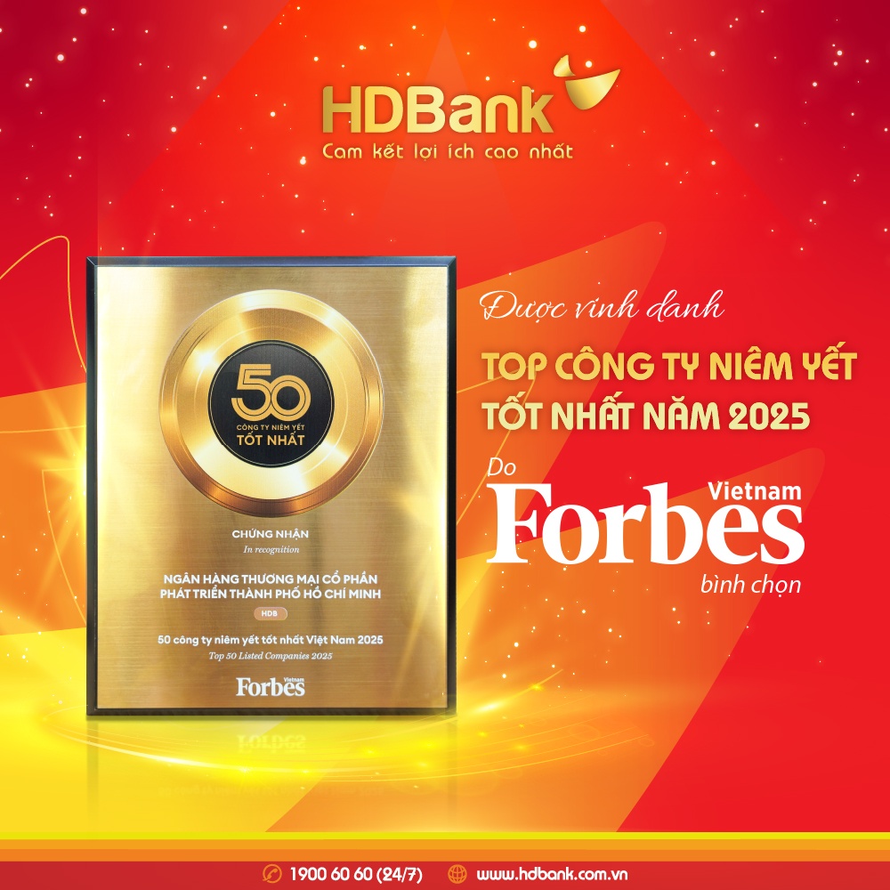 HDBank vào top 50 doanh nghiệp niêm yết tiêu biểu nhất 2025 HDBank vào top 50 doanh nghiệp niêm yết tiêu biểu nhất 2025