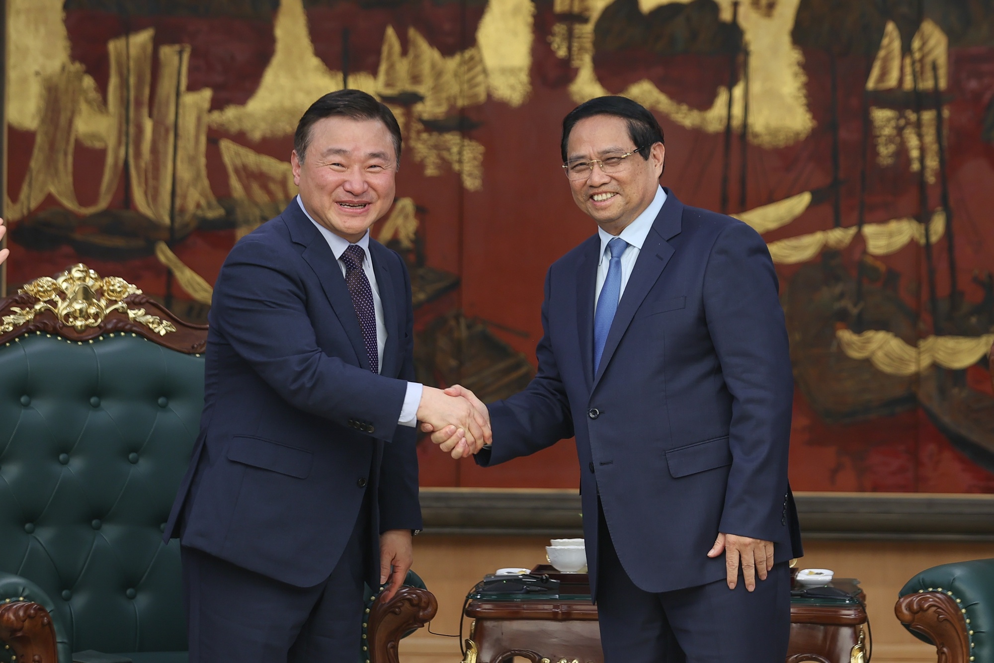 Thủ tướng Chính phủ Phạm Minh Chính tiếp ông Roh Tae Moon, Tổng Giám đốc điều hành Samsung điện tử - Ảnh: VGP/Nhật Bắc Thủ tướng Chính phủ Phạm Minh Chính tiếp ông Roh Tae Moon, Tổng Giám đốc điều hành Samsung điện tử - Ảnh: VGP/Nhật Bắc