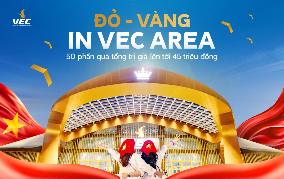 Sẵn trang phục đỏ vàng, đến VEC chụp ảnh check-in và chia sẻ trên mạng xã hội với hashtag #dovanginVECarea #VEC để có cơ hội nhận thêm phần quà lớn Sẵn trang phục đỏ vàng, đến VEC chụp ảnh check-in và chia sẻ trên mạng xã hội với hashtag #dovanginVECarea #VEC để có cơ hội nhận thêm phần quà lớn