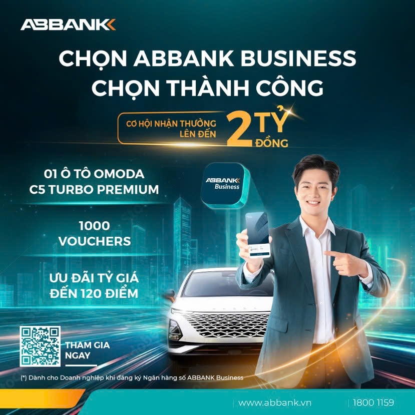 Khi đăng ký và giao dịch trên ứng dụng ABBANK BUSINESS, khách hàng doanh nghiệp dễ dàng nhận ưu đãi trực tiếp lên đến 1 triệu đồng Khi đăng ký và giao dịch trên ứng dụng ABBANK BUSINESS, khách hàng doanh nghiệp dễ dàng nhận ưu đãi trực tiếp lên đến 1 triệu đồng