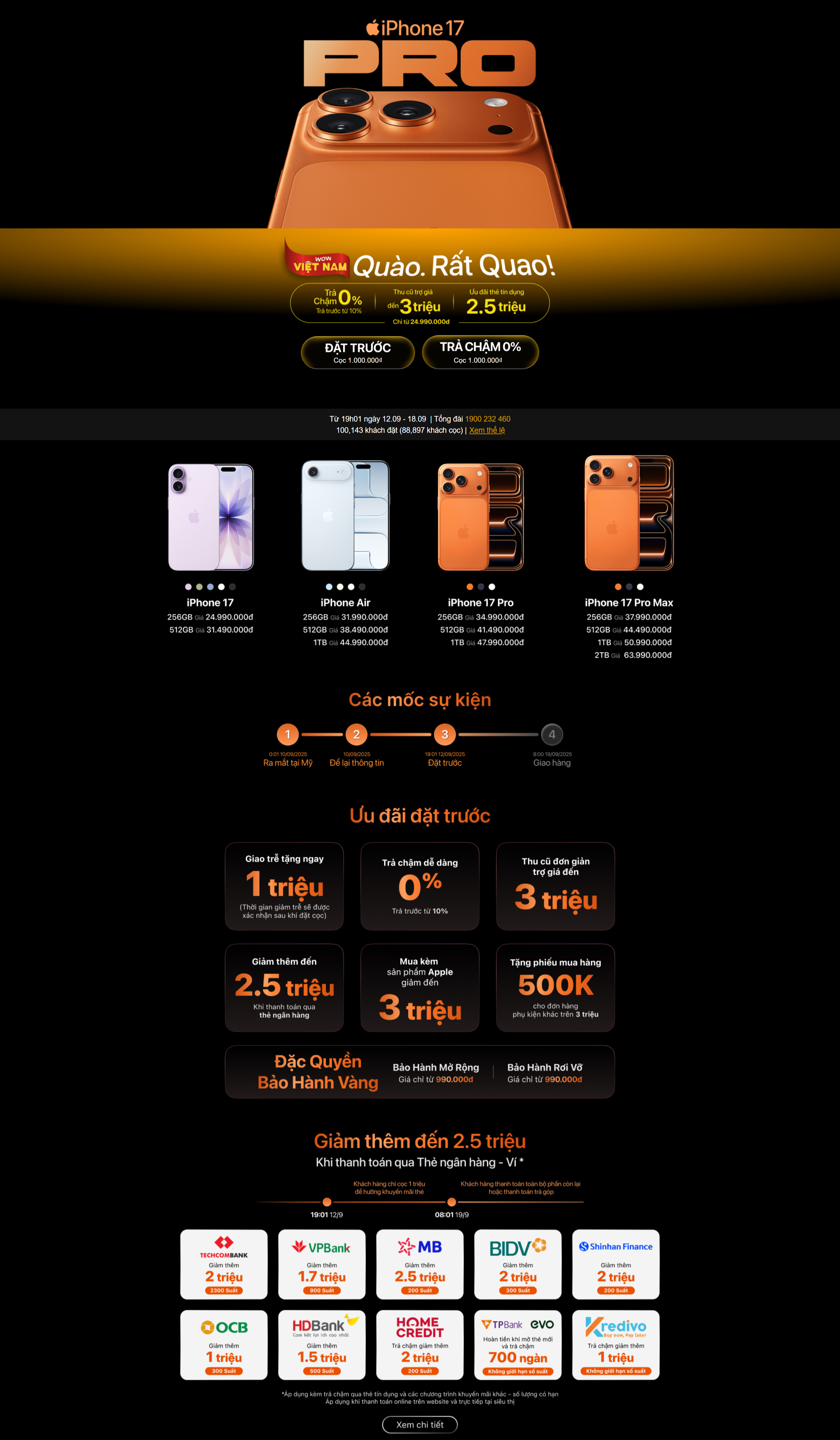 iPhone 17 Pro Max cháy hàng sau vài phút mở đặt trước tại Việt Nam iPhone 17 Pro Max màu cam dẫn đầu lượng đặt trước, gây “bão” thị trường