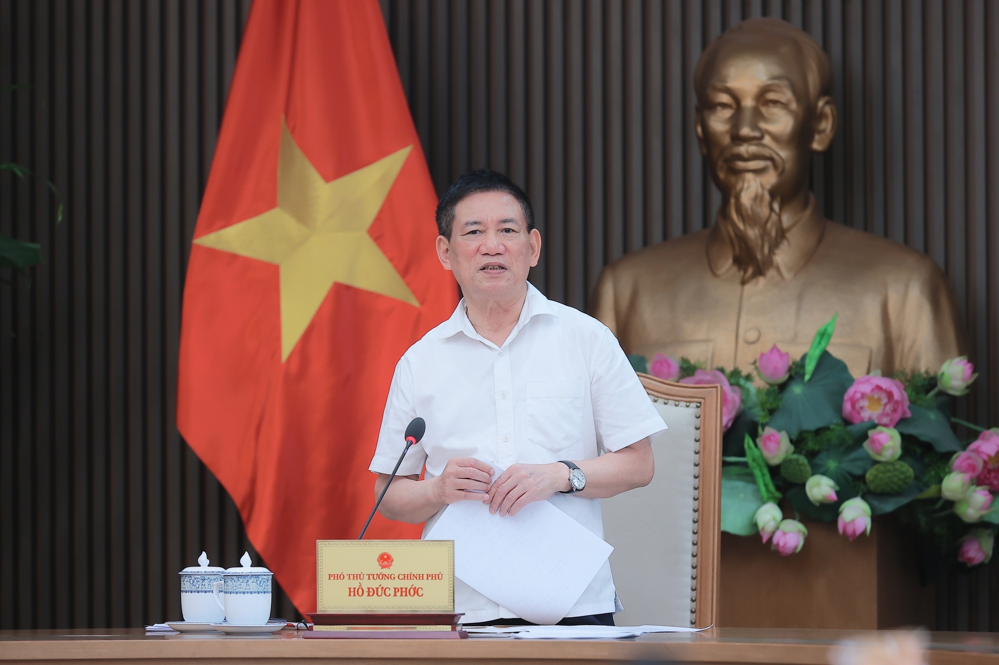 Phó Thủ tướng Chính phủ Hồ Đức Phớc chủ trì cuộc họp - Ảnh: VGP/Trần Mạnh