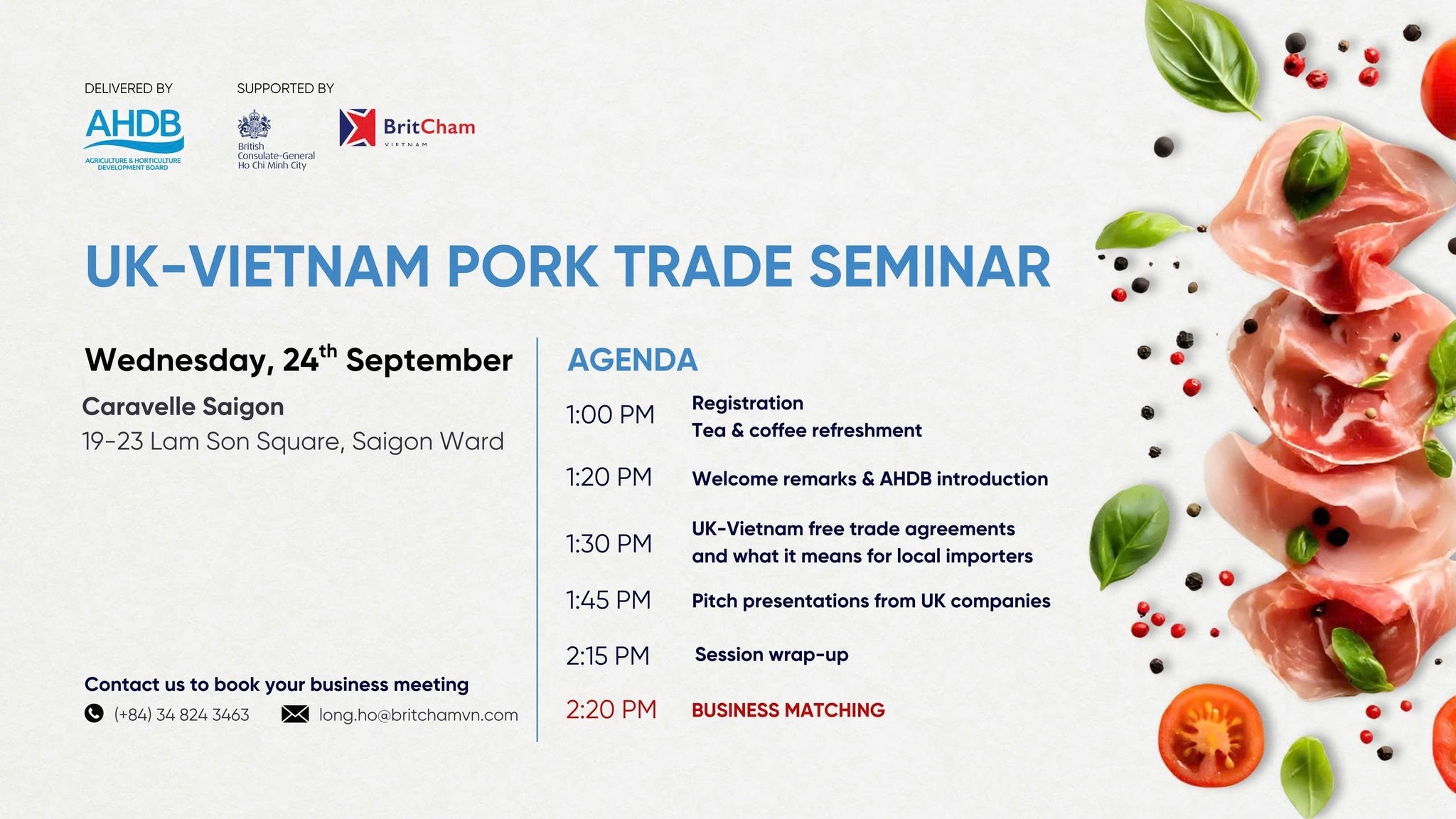 Doanh nghiệp xuất khẩu thịt lợn Anh thăm Việt Nam, thúc đẩy thương mại song phương