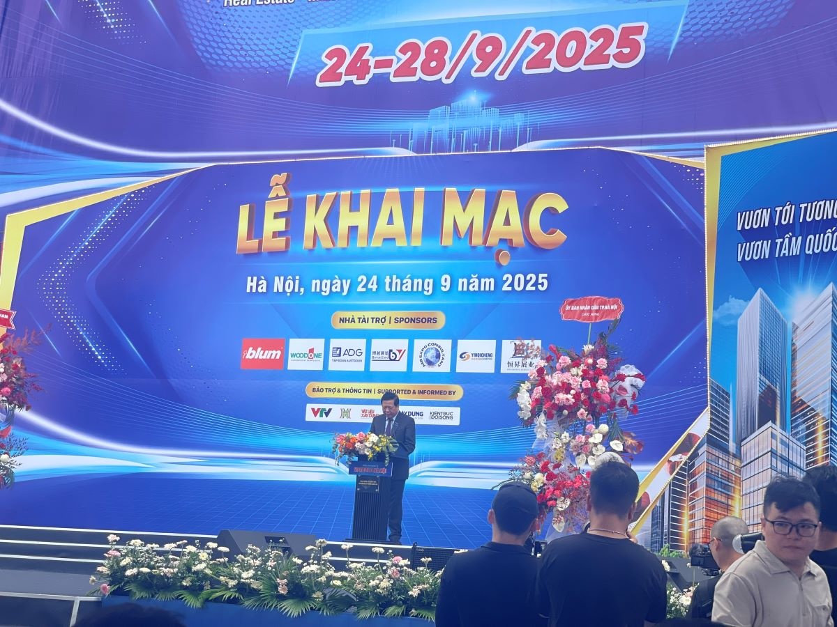 Ông Trần Hồng Minh - Bộ trưởng Bộ Xây dựng phát biểu tại Triển lãm Quốc tế Vietbuild 2025