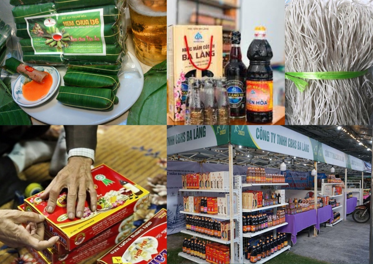 Một số sản phẩm đặc sản như nem chua, nước mắm Ba Làng, chè lam Phủ Quảng, miến dong Cẩm Thủy đã được đưa lên quầy kệ của các chuỗi phân phối hiện đại