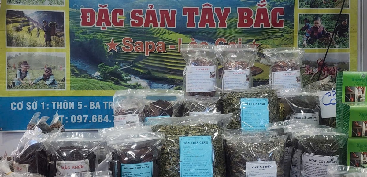 Đặc sản Tây Bắc, chủ yếu là các sản phẩm thảo mộc được giới thiệu nhiều tại hội chợ…