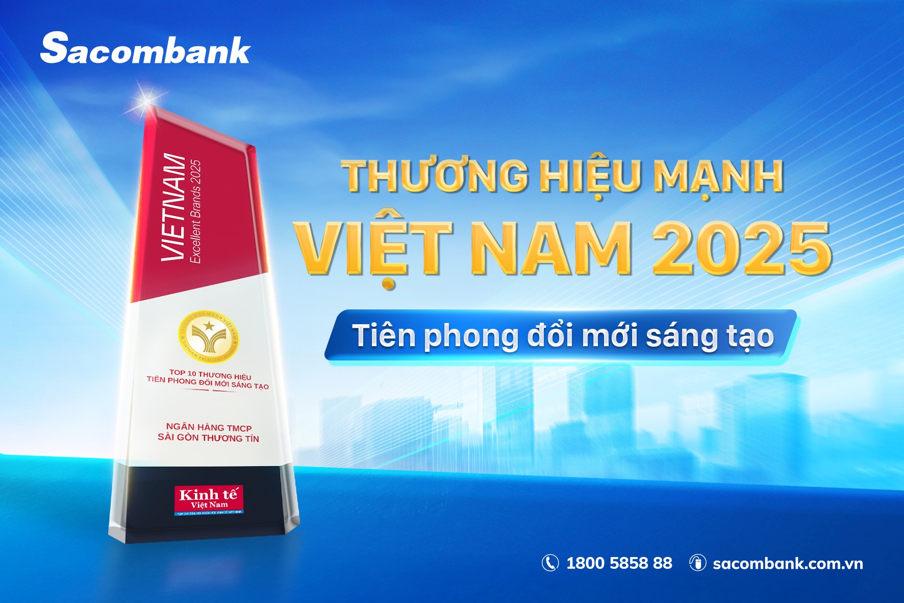 14 năm liên tiếp Sacombank giữ vững danh hiệu thương hiệu mạnh Việt Nam