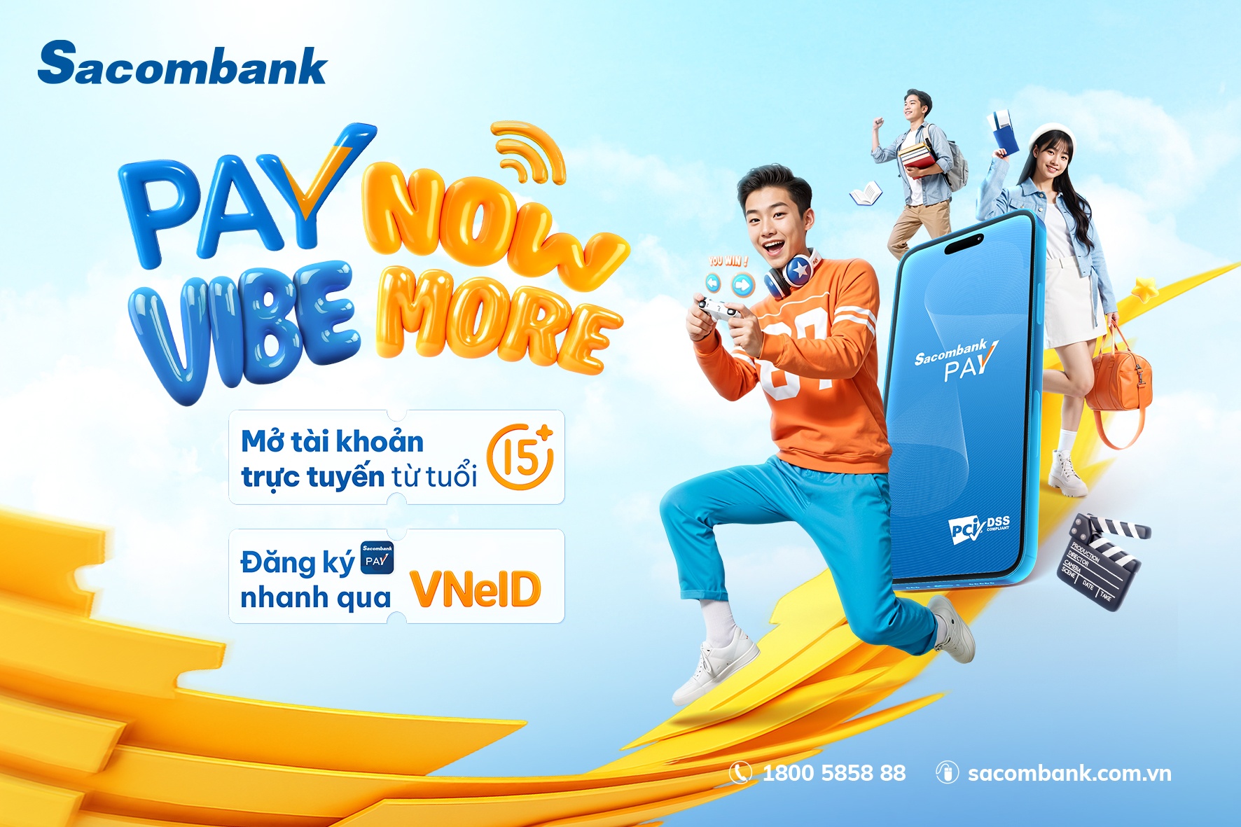 Khách hàng từ 15 tuổi đã có thể mở tài khoản trực tuyến qua Sacombank Pay