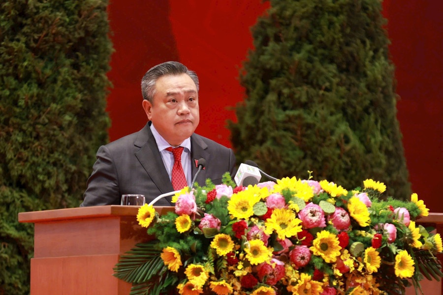 Ông Trần Sỹ Thanh - Chủ tịch UBND TP Hà Nội thông tin về 10 nhiệm vụ trọng tâm.