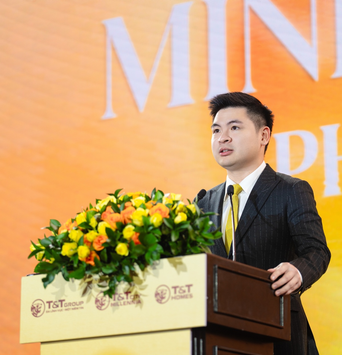 Ông Đỗ Vinh Quang - Chủ tịch HĐQT T&T Homes phát biểu tại buổi lễ
