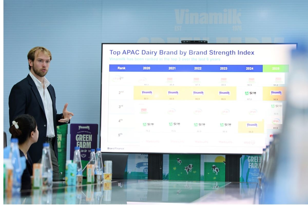 Ông Alex Haigh – Giám đốc điều hành Brand Finance khu vực châu Á – Thái Bình Dương chia sẻ về báo cáo giá trị thương hiệu năm 2025 (Ảnh: Nguyễn Hoàng)