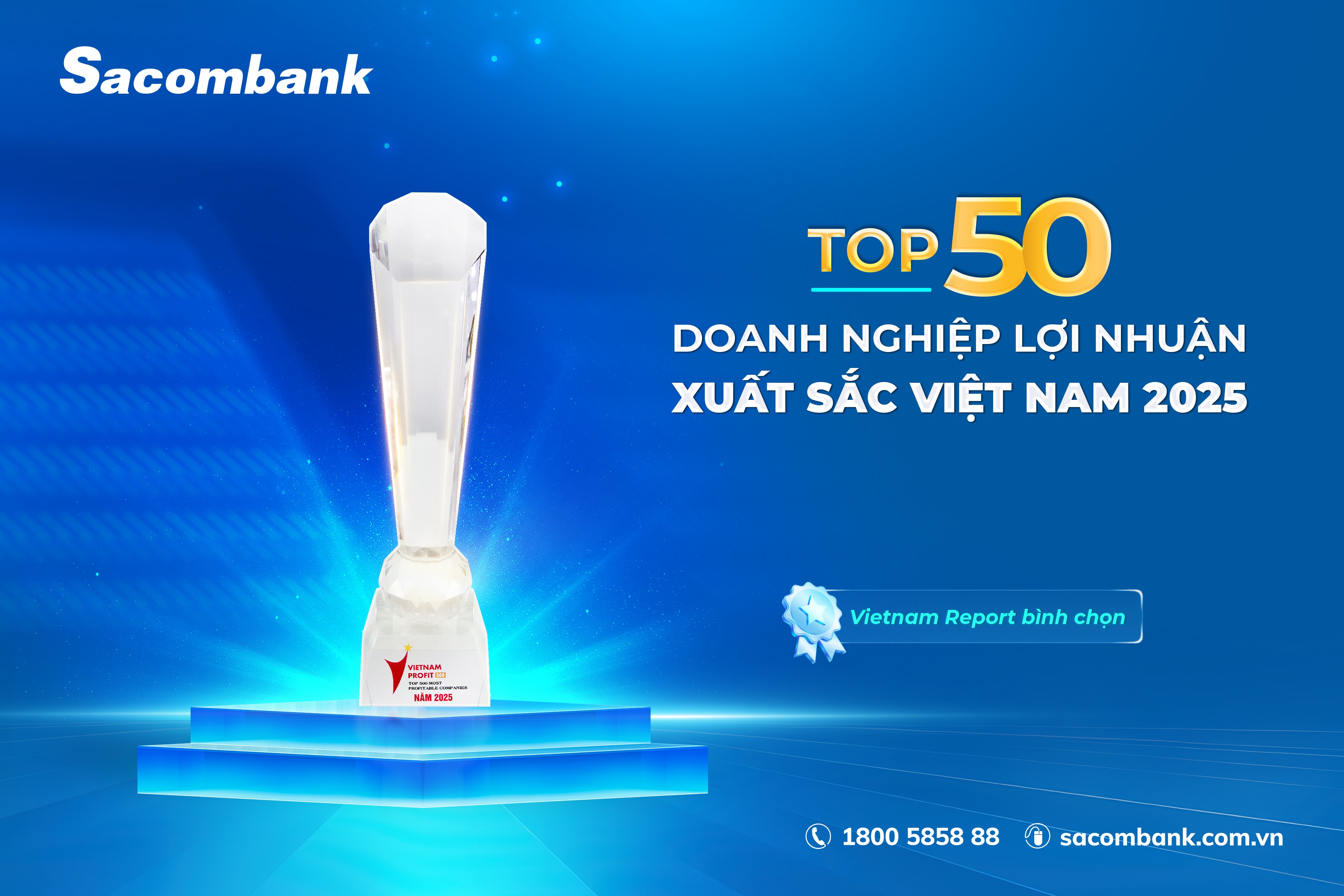 Sacombank thuộc top doanh nghiệp lợi nhuận xuất sắc nhất Việt Nam
