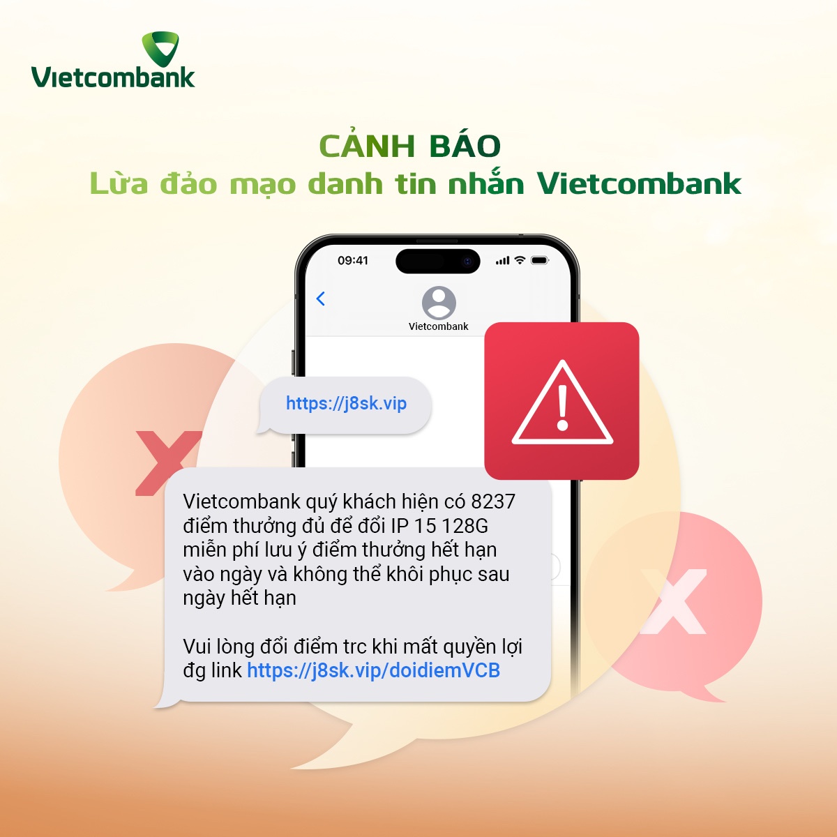 Cảnh báo Lừa đảo mạo danh tin nhắn Vietcombank Cảnh báo Lừa đảo mạo danh tin nhắn Vietcombank