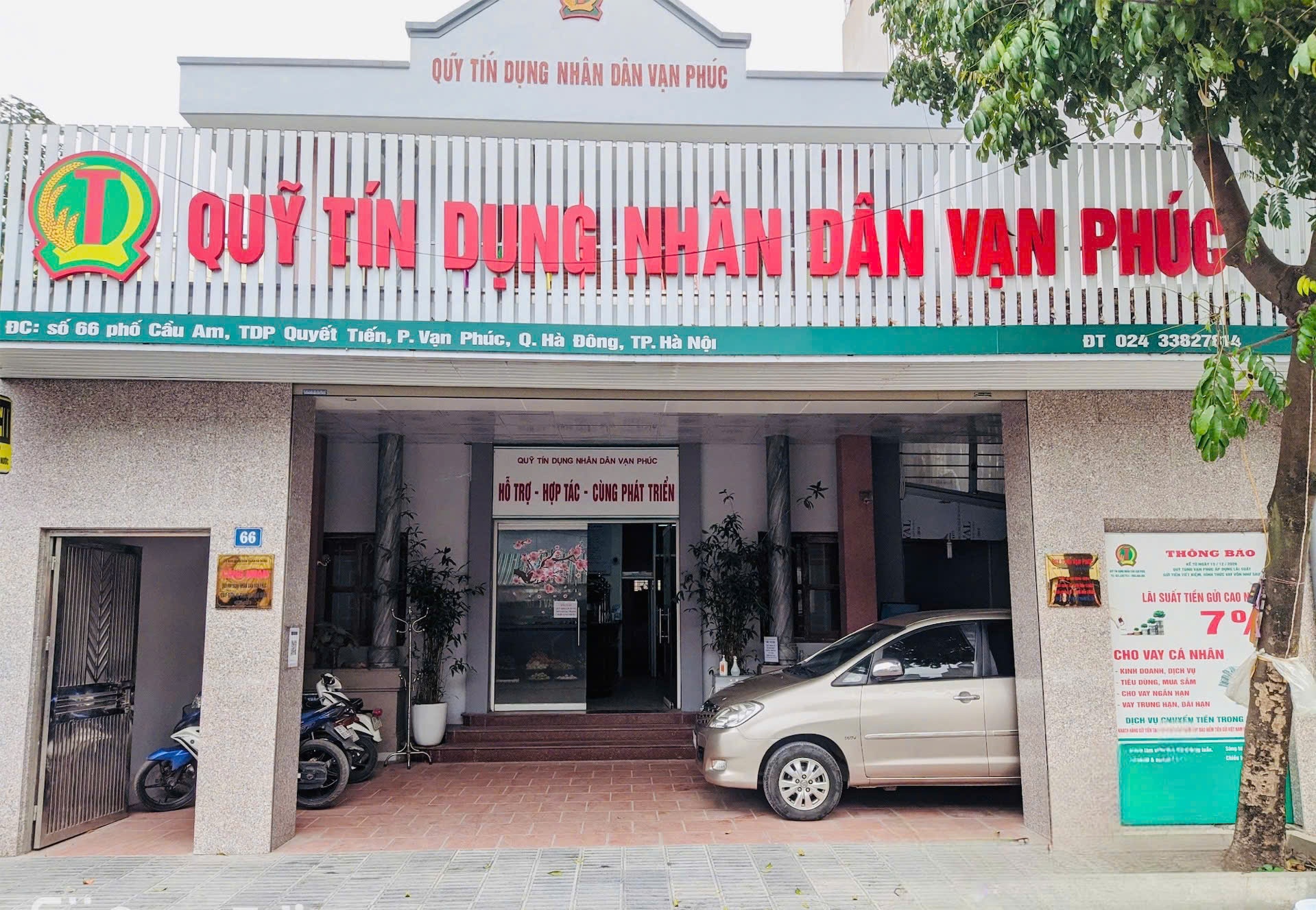 Quỹ tín dụng nhân dân Vạn Phúc thông báo thay đổi nội dung hoạt động