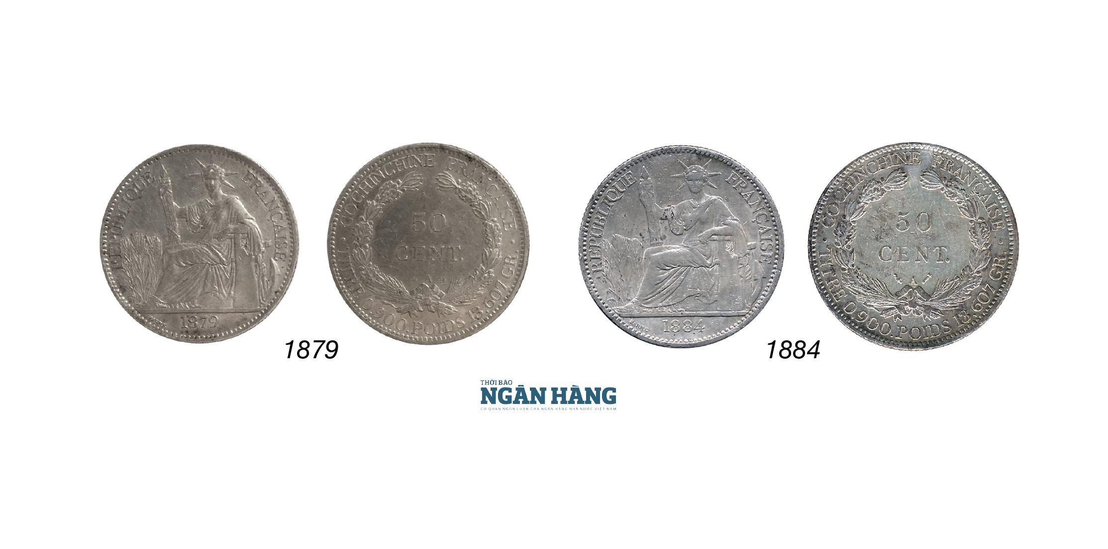 Tiền Nam Kỳ thuộc Pháp - Cochinchine (1875 – 1885) - Tiền Bằng Bạc