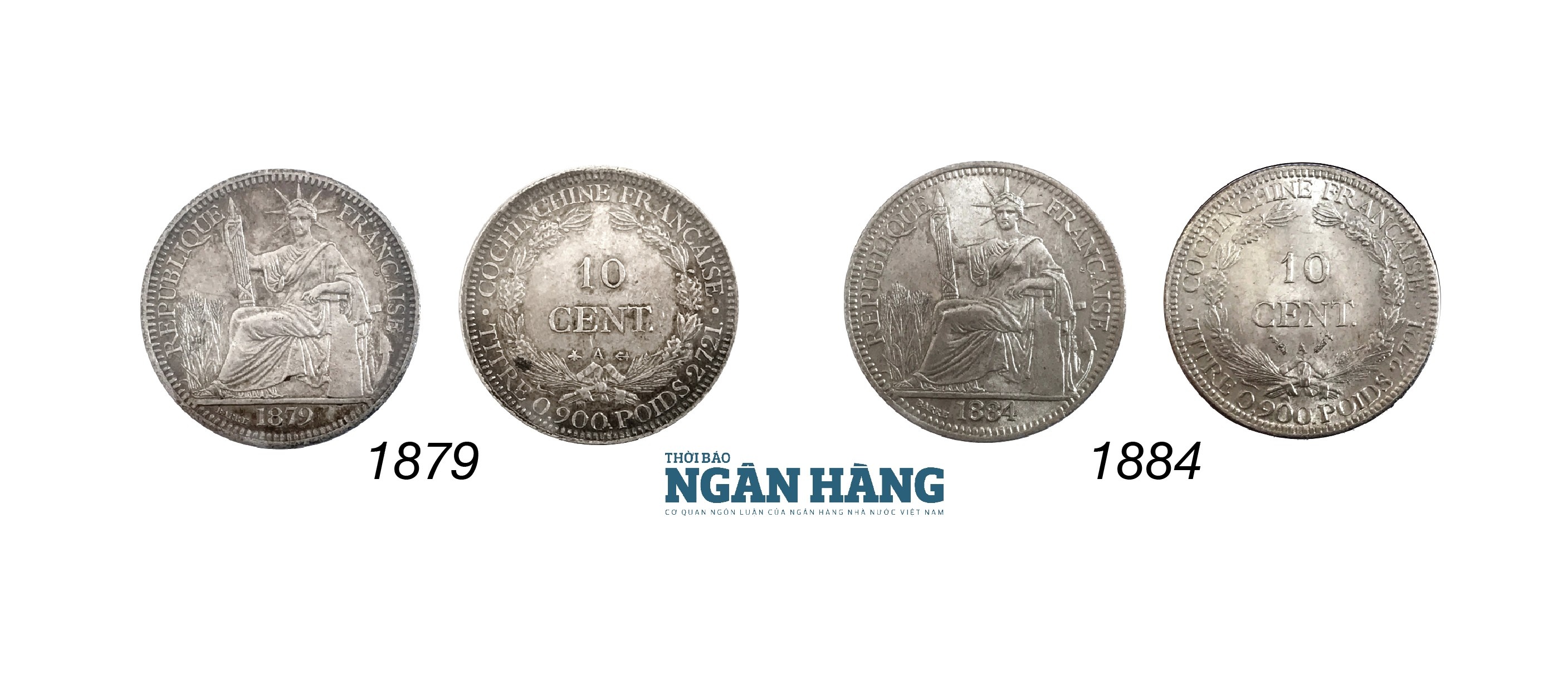 Tiền Nam Kỳ thuộc Pháp - Cochinchine (1875 – 1885) - Tiền Bằng Bạc