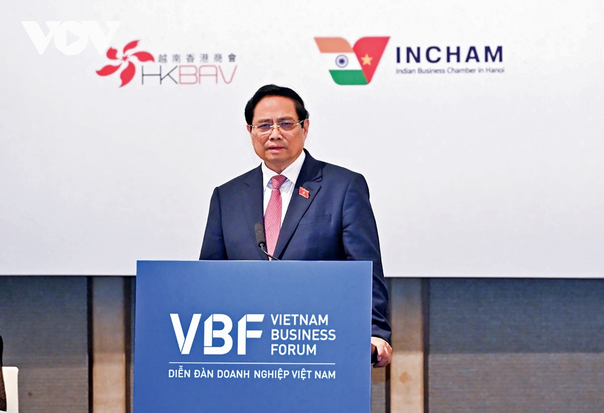 Thủ tướng Phạm Minh Chính phát biểu tại Diễn đàn Doanh nghiệp Việt Nam thường niên năm 2025